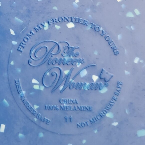 Pioneer Woman 4 Lunch/Salad Plates 4 Bowls Splatter Print Blue and Teal - Picture 6 of 6